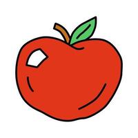 Symbol für die rote Farbe des reifen Apfels. organisches frisches obst lokalisierte vektorillustration. gesundes essen, vegetarische ernährung, vitamindiätsymbol. natürlicher saft, amerikanische kuchenzutat. Leckeres Dessert vektor