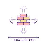 RGB-Farbsymbol für die Verteilung von Baumaterialien. Vertrieb von Baustellenbedarf. Lieferung von Baumaterial. isolierte Vektorillustration. einfache gefüllte Strichzeichnung. editierbarer Strich vektor