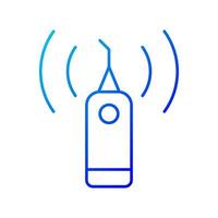 Lineares Vektorsymbol für Ultraschall-Zahnreiniger mit Farbverlauf. Entfernen von Plaque von Zahnoberflächen. Ultraschallgerät. Farbsymbol mit dünner Linie. Piktogramm im modernen Stil. Vektor isoliert Umrisszeichnung