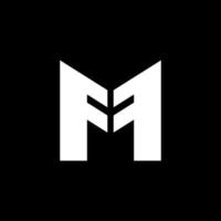 monogram mf plan negativ enkel logotypdesign vektor