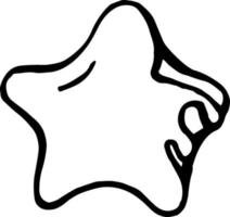 Weihnachtsplätzchen in Form eines Sterns im Doodle-Stil isoliert auf weißem Hintergrund. Clipart-Symbol. vektor