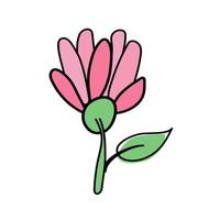 Vektor-Illustration einer rosa Blume auf weißem Hintergrund. vektor