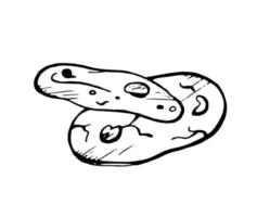 Vektorillustration von handgezeichneten Keksen im Doodle-Stil isoliert auf weißem Hintergrund. vektor