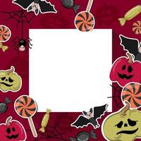 halloween bakgrund med fyrkantig ram. vykort koncept med plats för din text. vektor