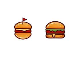 Fast-Food-Burger-Vektor-Illustrationsvorlage vektor