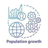 Symbol für das Konzept des Bevölkerungswachstums. Weltmenschliche Überbevölkerung Idee dünne Linie Illustration. steigende Zahl von Menschen. demografisches Problem. Vektor isolierte Umrisszeichnung