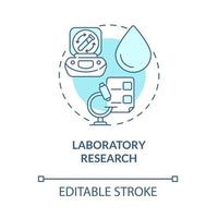 Symbol für das blaue Konzept der Laborforschung. Arthritis-Klinik Dienstleistungen abstrakte Idee dünne Linie Illustration. medizinische Tests und Analysen. Diagnose. Vektor isolierte Umrissfarbe Zeichnung. editierbarer Strich