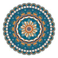 Mandala-Ornament-Vektor. eine symmetrische Geometrie Farbe Blume ethnische Auslosung vektor