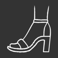 Knöchelriemen High Heels Kreidesymbol. Frau stilvolle Schuhe. weibliche Freizeitschuhe, luxuriöse moderne Sommersandalen. modisches klassisches Bekleidungszubehör. isolierte vektortafelillustration vektor