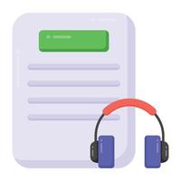 Audio-Lernen im flachen Stil-Symbol, editierbarer Vektor