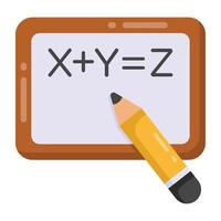 penna med tavla som betecknar platt ikon av algebra vektor