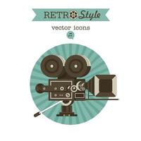 vintage filmkamera. vektor emblem. logotyp.