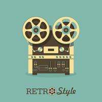 Vintage-Reel-to-Reel-Tonbandgerät. Vektor-Illustration im Retro-Stil. vektor