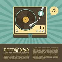 spelare för vinylskivor. retro musik. logotyp, ikon. vektor illustration med plats för text.