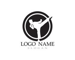 Karate- und Taekwondo-Logo kämpfen Vektor
