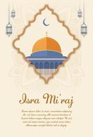 profeten muhammeds nattresa vektorillustration, islamisk bakgrund med moské, isra miraj vektor