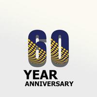60-jähriges Jubiläum Logo Vektor Vorlage Design Illustration elegant