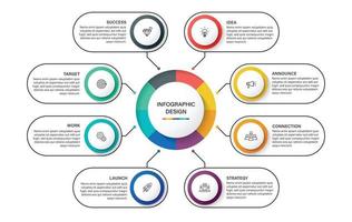 steg affärsdata visualisering tidslinje process infographic malldesign med ikoner vektor