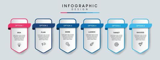 steg affärstidslinjeprocessen infographic malldesign med ikoner vektor