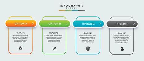 Schritte Business-Daten-Visualisierung Timeline-Prozess Infografik-Template-Design mit Symbolen vektor