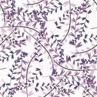 zufällig isoliertes botanisches nahtloses muster mit lila zweigen. Blumenhintergrund mit weißem Hintergrund. vektor
