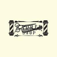 barbershop logotyp linjekonst vektorillustration design kreativ natur minimalistisk monoline kontur linjär enkel modern vektor