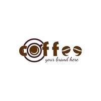 kaffe café logotyp design illustration vektorgrafik premium espresso cappuccino monoline enkel konst linje vektor