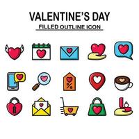 Valentinstag Icon Set vektor