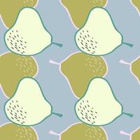 doodle päron sömlösa mönster. handritad botanisk bakgrund. vektor