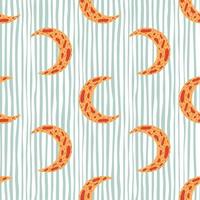 helles nahtloses traditionelles muster mit ramadan orange mondverzierung. gestreifter Hintergrund. vektor