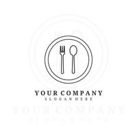 restaurang logotyp line art illustration design vektor kreativ natur minimalistisk monoline kontur linjär enkel modern