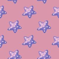 sömlösa mönster havsstjärna på rosa bakgrund. marin sjöstjärna mallar för tyg. vektor