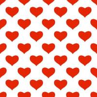 rotes Herz nahtloses Muster im Pixel-Art-Stil. valentinstag hintergrund. vektor
