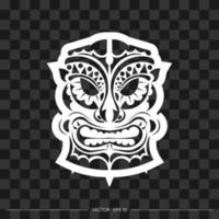 Dämonengesicht aus Mustern. Dämonengesicht oder Maskenumriss. polynesische, hawaiianische oder Maori-Muster. für T-Shirts und Drucke. Vektor