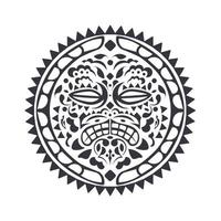 Polynesische Tattoo-Design-Maske. erschreckende Masken im polynesischen einheimischen Ornament, isoliert auf Weiß, Vektorillustration vektor