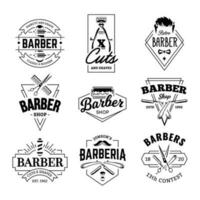 Set von Vintage-Barber-Shop-Logo vektor