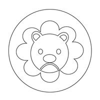 Söt Lion Icon vektor