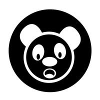 Gullig panda ikon vektor