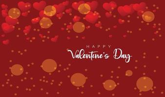 Happy Valentinstag Hintergrunddesign auf Bokeh-Lichtern vektor
