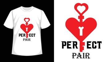 perfekt par med vektor t-shirt design