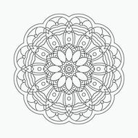 Dekoration Mandala-Muster zum Ausmalen von Seiten. Blumen-Mandala-Linie Kunstvektor. kreisförmiger Mandala-Mustervektor. vintage indische dekorationselemente. Malvorlage Mandala-Muster. vektor