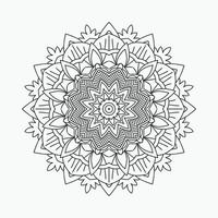 Mandala-Muster zum Ausmalen von Seiten. Dekoration Blume Mandala Linie Kunstvektor. einfaches Schwarz-Weiß-Mandalamuster. vintage arabische dekorationselemente. Malvorlage Mandala-Musterelement. vektor