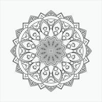 Mandala-Muster zum Ausmalen von Seiten. Blumen-Mandala-Strichzeichnungen. dekorative Rahmenverzierung. kreisförmiger Mandala-Mustervektor. vintage indische dekorationselemente. Farbseite Mandala Linie Kunstvektor. vektor