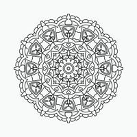 Dekoration Mandala Ornament zum Ausmalen von Seiten. vintage arabische dekorationselemente. Mandalamuster auf weißem Hintergrund. Mandala Malvorlagen Muster Dekoration. Blumen-Mandala-Linie Kunstvektor. vektor