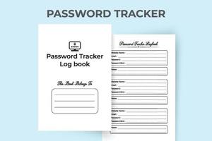 Passwort-Tracker und Website-Informationen Notebook-Interieur. logbuch innen. Innenraum des Passwort-Tracker-Journals. Website-Passwort-Tracker-Logbuch-Innenvorlage. vektor