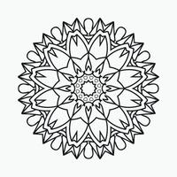 Mandala Malvorlagen Muster Dekoration. florale Mandala-Linie Kunstvektor. Dekorationselement im arabischen Stil. dekoratives Mandala zum Ausmalen von Seiten. Schwarz-Weiß-Mandala-Ornament-Strichzeichnungen. vektor