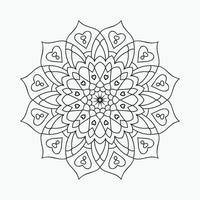 Mandala-Strichzeichnungen zum Ausmalen von Seiten. Dekorations-Mandala-Design im arabischen Stil. traditionelles arabisches mandalamuster zum ausmalen von seiten. Blumenmandalalinie Kunstillustration. Kinder Malbuch. vektor