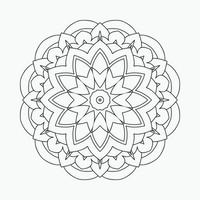 dekoratives Mandala-Muster im indischen Stil. Malvorlagen für Kinder. Doodle-Mandala auf weißem Hintergrund. Traditionelles indisches Mandala zum Ausmalen von Seiten. kreisförmiges Mandala-Muster zum Ausmalen von Seiten. vektor