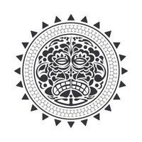 polynesische Tattoo-Design-Maske. erschreckende Masken im polynesischen einheimischen Ornament. isolierte Vektorillustration vektor