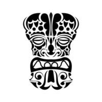 totem ansikte. ansikte i polynesisk eller maoristil. hawaiiska stammönster. bra för tryck och t-shirts. isolerat. vektor